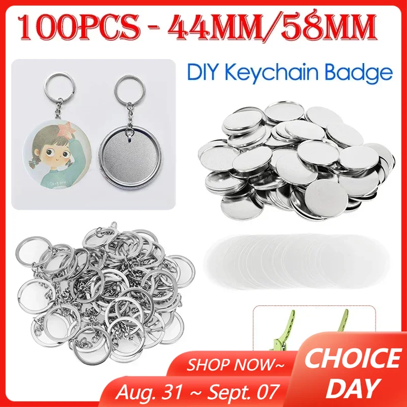 Button Badge Blank - 100 Uds. Llaveros de 44mm y