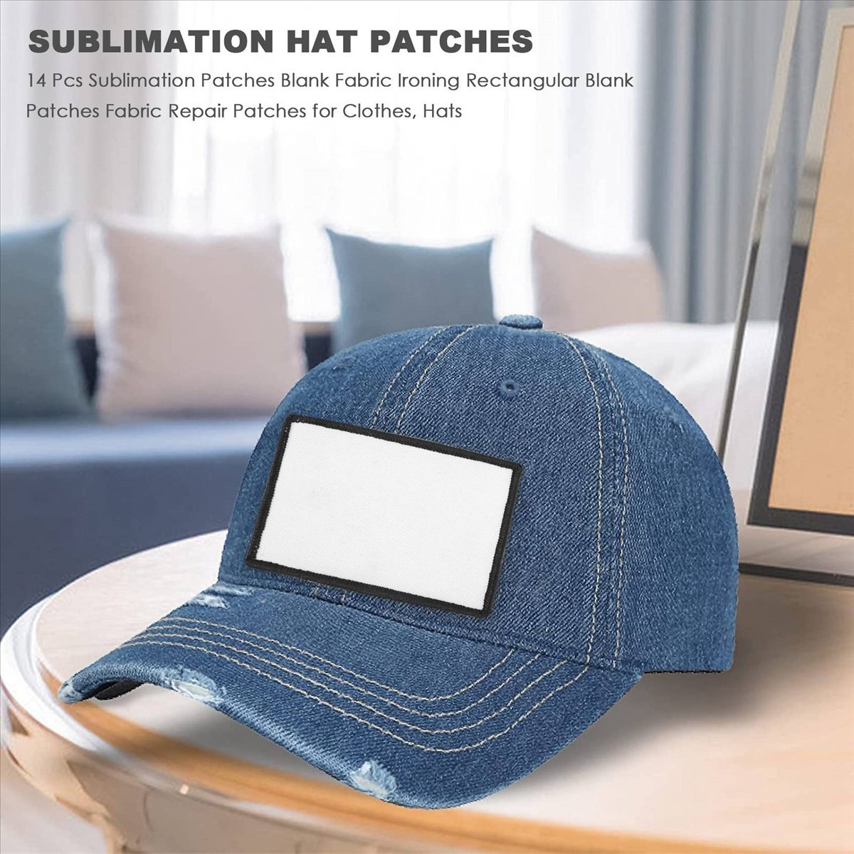Hat Sublimation Blank - 【En Oferta】14 Parches de Sublimación Rectangulares
