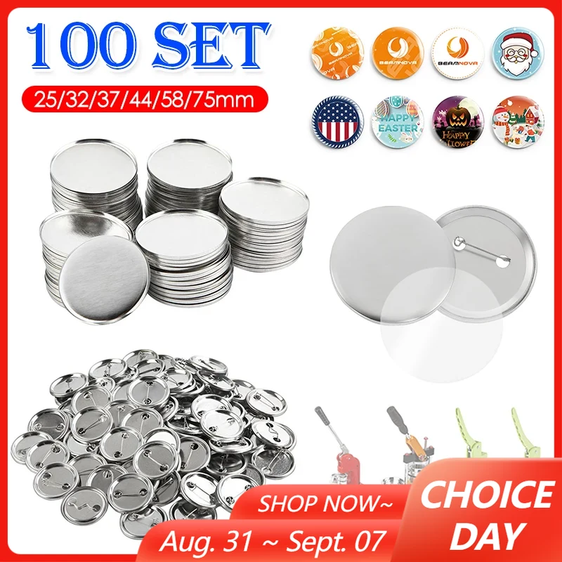 Juego de 100 insignias en blan - Button Badge Blank reseña y precio